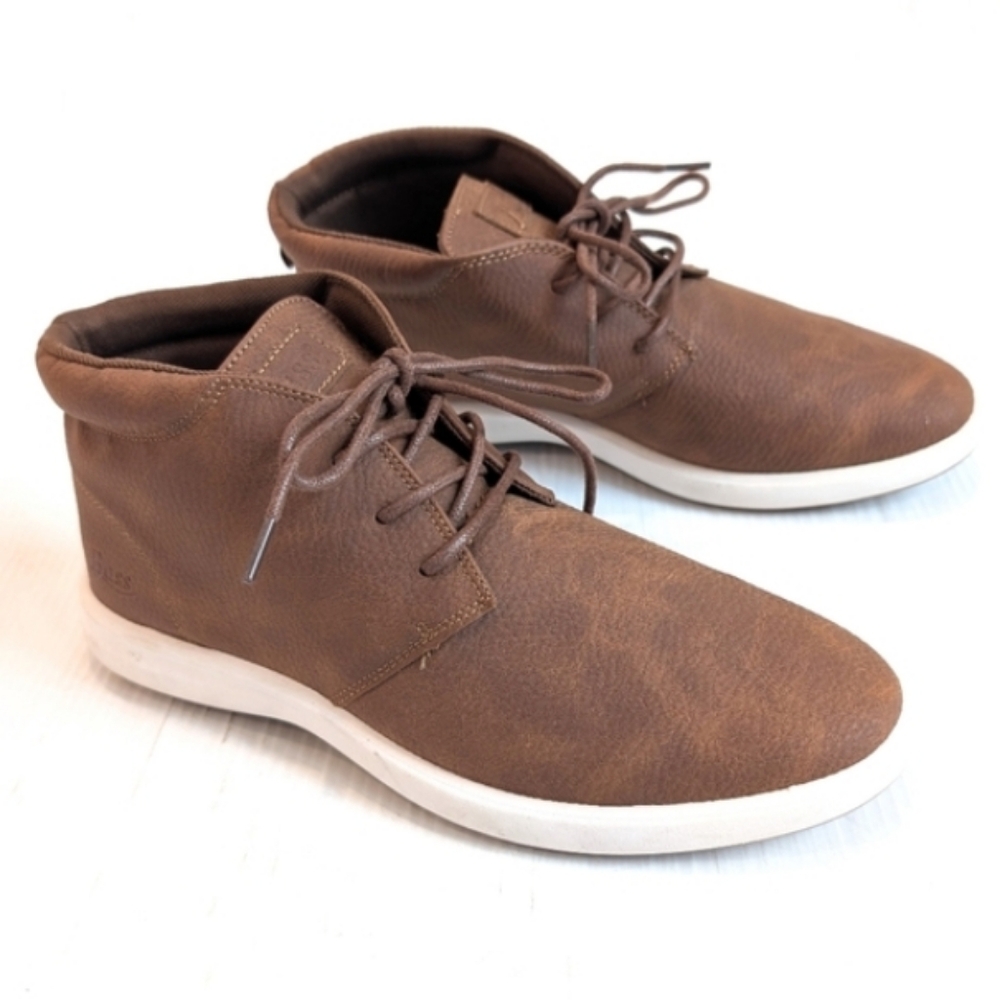 Boots brown faux leather high top